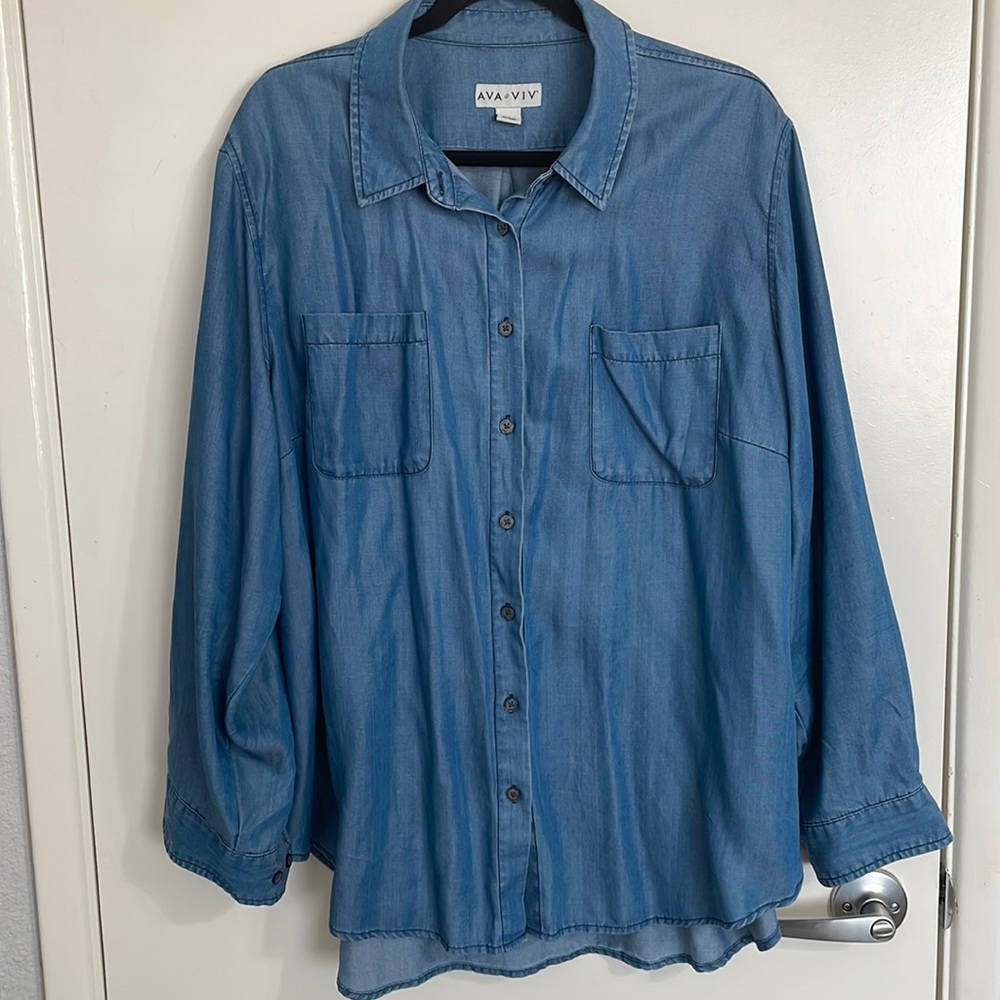 Ava&Viv Denim Button Down Shirt